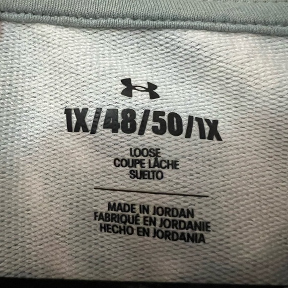 Under Armour Rival Terry Crew Sweatshirt Women's Plus 1X, Green Blue Lightweight - Picture 4 of 4